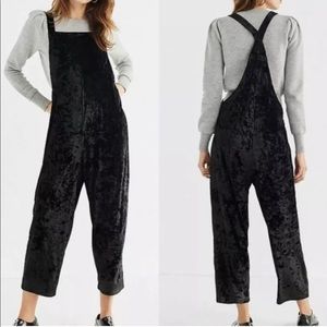 Urban Outfitters Black Velvet Jumpsuit Small
